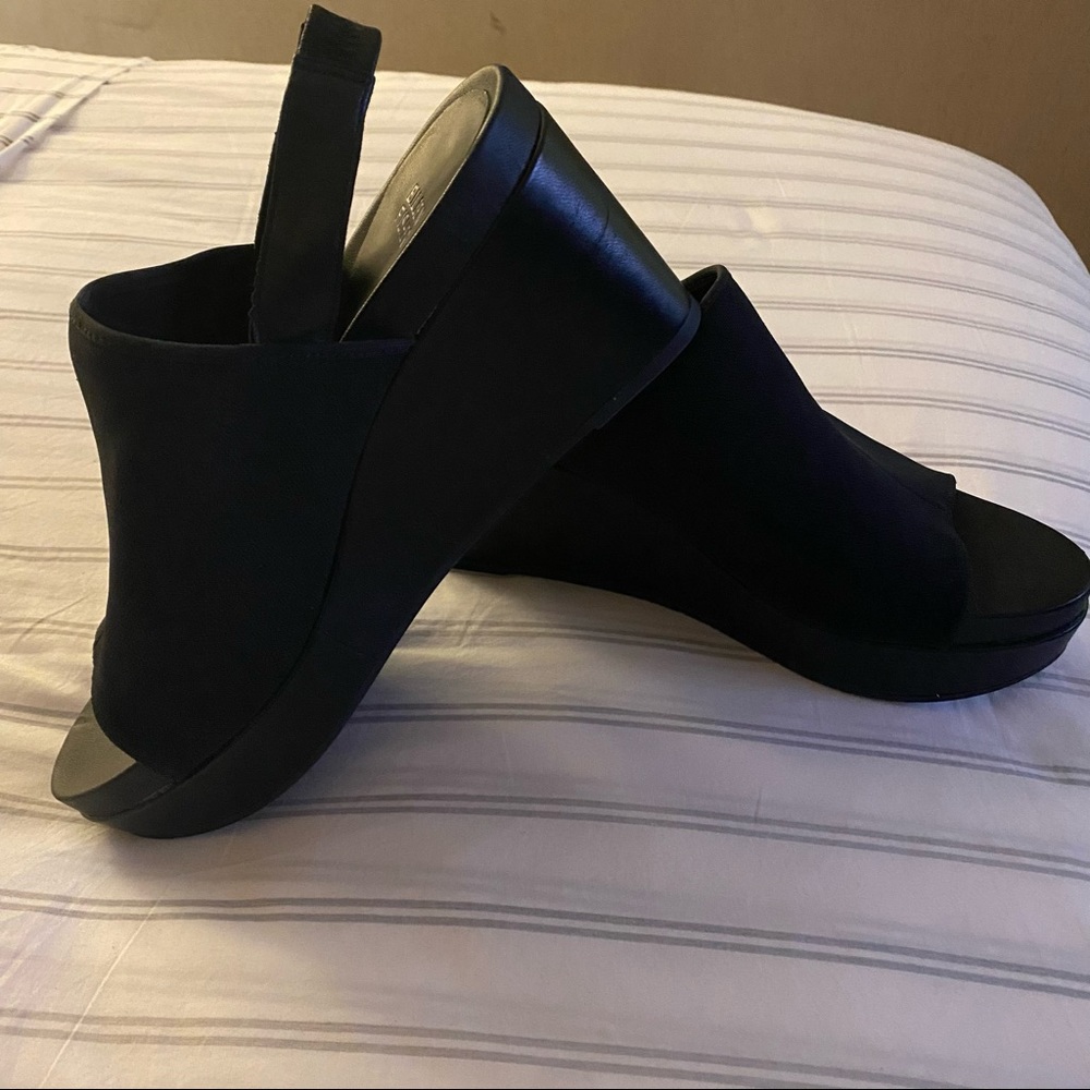 Eileen Fisher Port Wedge Sandals - Black